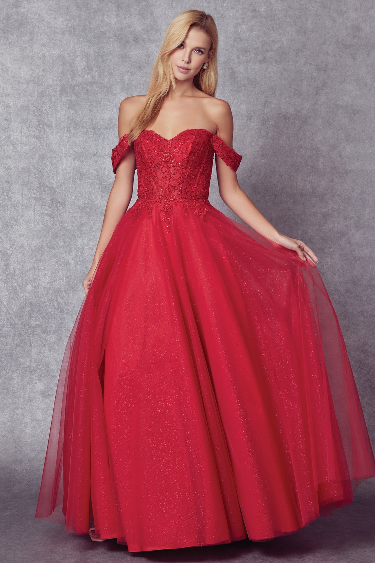 Embroidered Bodice Sweetheart Off or On Shoulder Long Prom Dress JT280_19