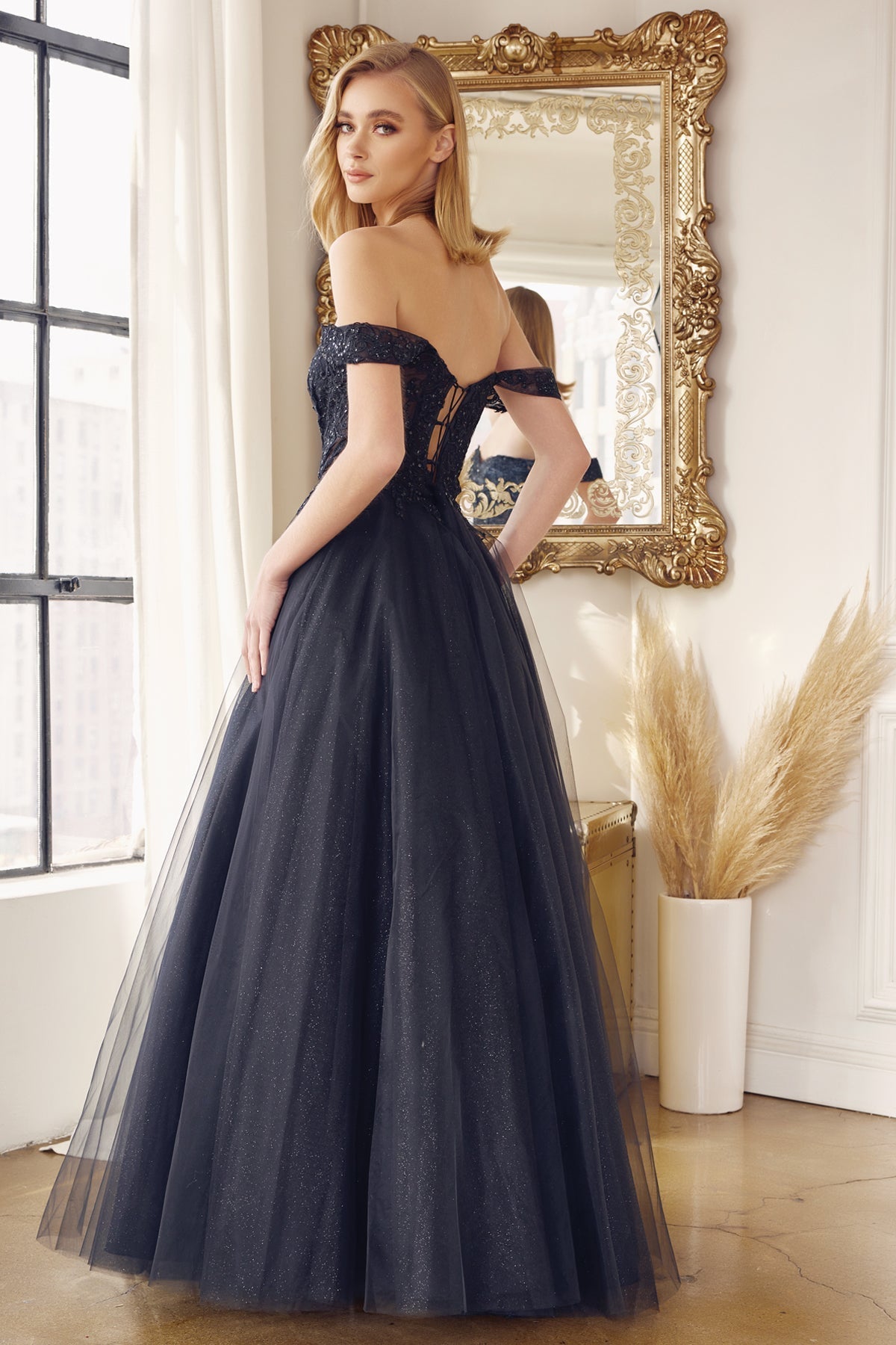 Embroidered Bodice Sweetheart Off or On Shoulder Long Prom Dress JT280_31