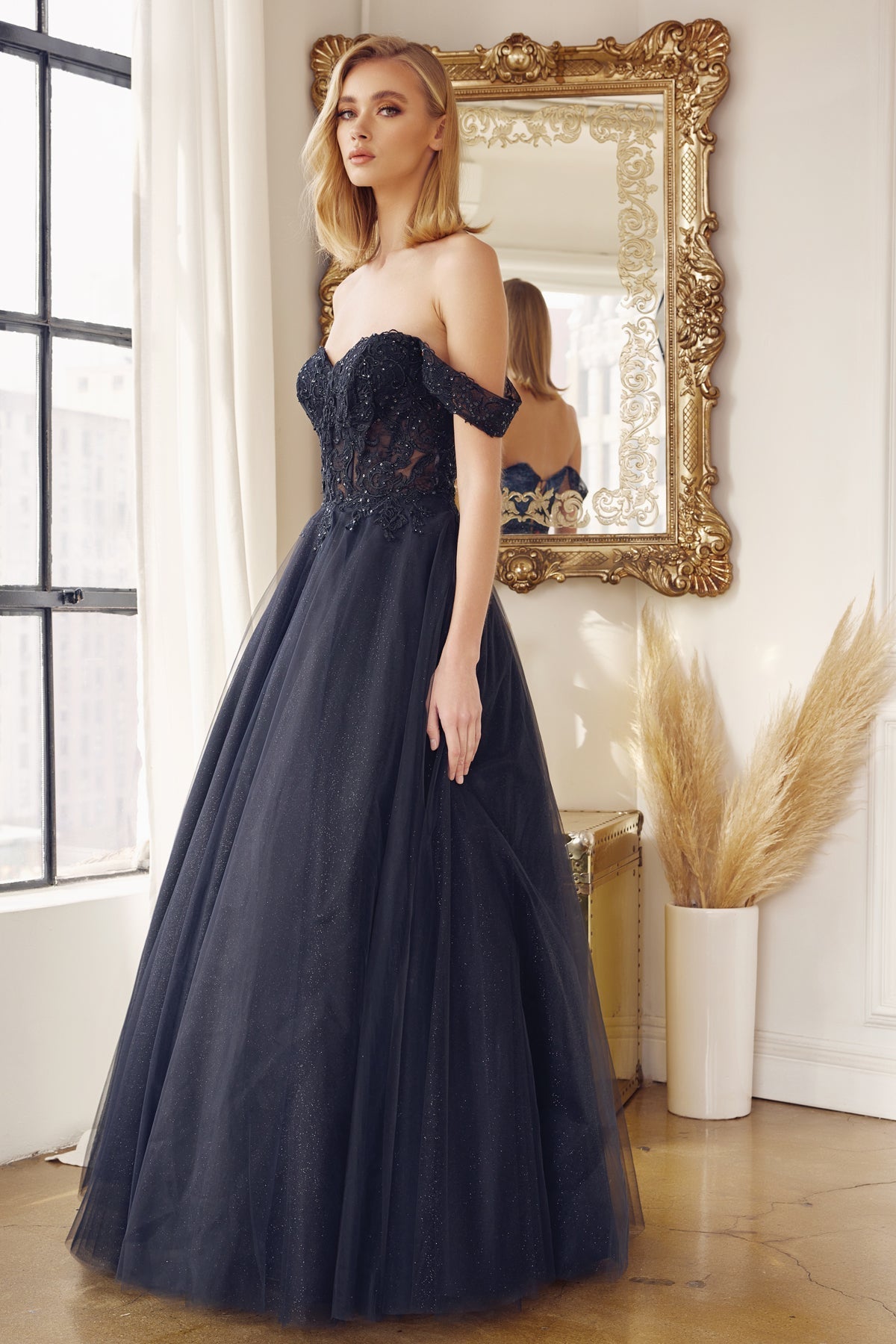 Embroidered Bodice Sweetheart Off or On Shoulder Long Prom Dress JT280_32
