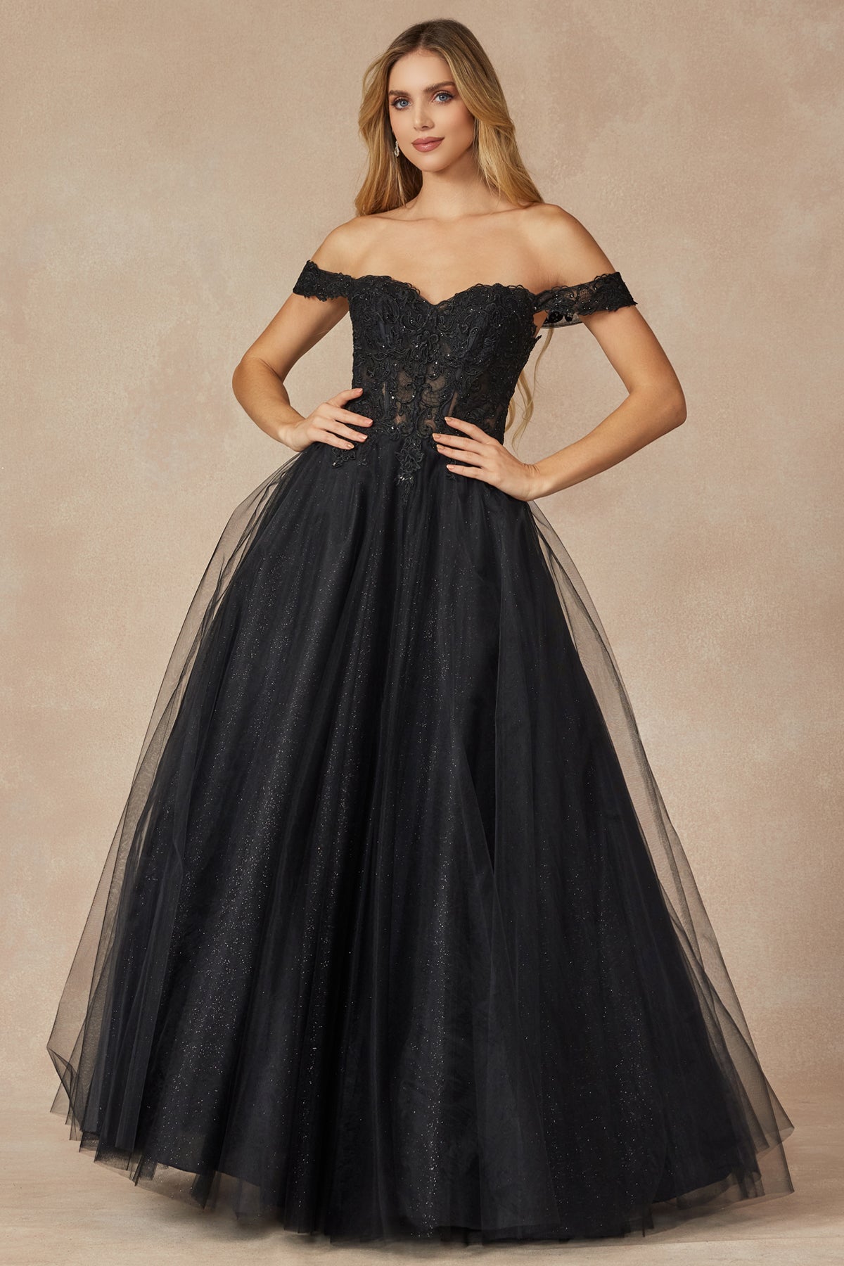 Embroidered Bodice Sweetheart Off or On Shoulder Long Prom Dress JT280_6