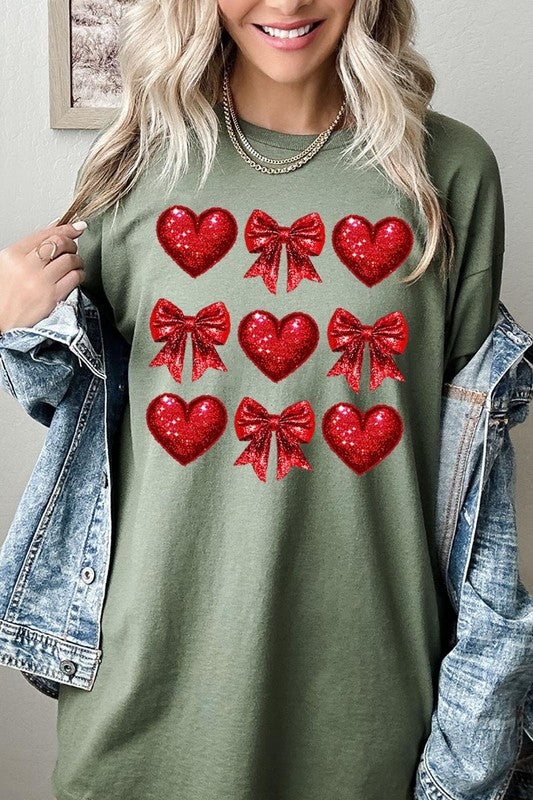 Faux Glitter Valentine Graphic Plus Heavy Cotton T