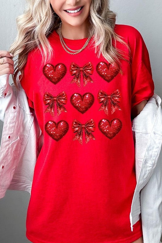 Faux Glitter Valentine Graphic Plus Heavy Cotton T