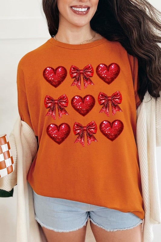 Faux Glitter Valentine Graphic Plus Heavy Cotton T