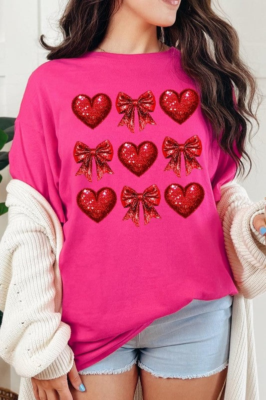 Faux Glitter Valentine Graphic Plus Heavy Cotton T