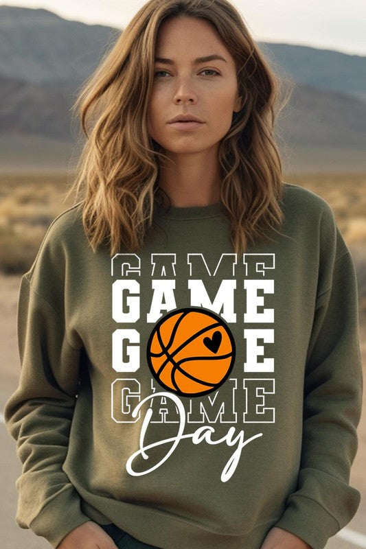 Game Day Basketball Graphic Fleece Sweatshirts