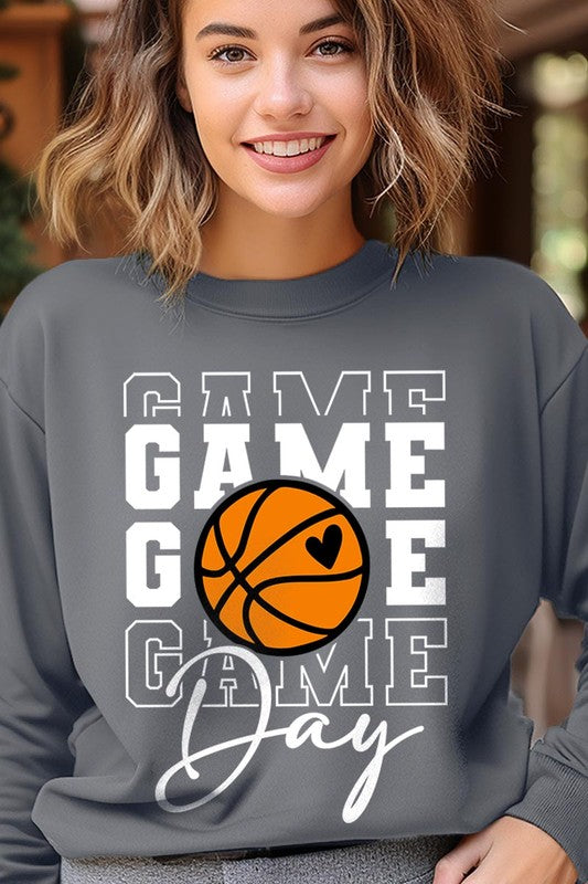 Game Day Basketball Graphic Fleece Sweatshirts