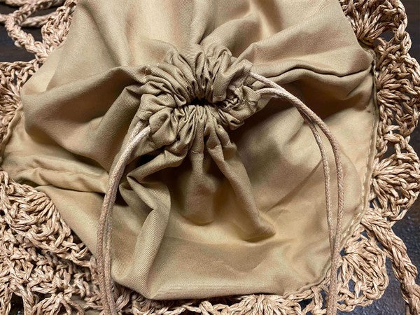 Straw Bucket Beach Bag