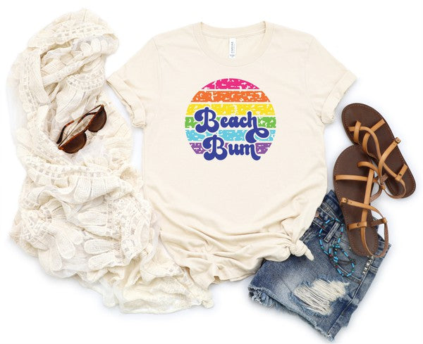 Colorful Sun Beach Bum Boutique Tee