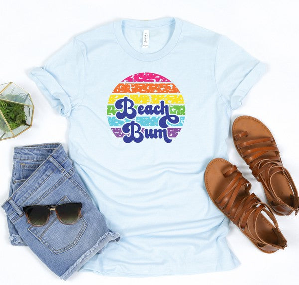 Colorful Sun Beach Bum Boutique Tee