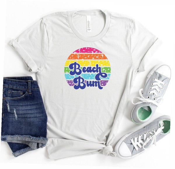 Colorful Sun Beach Bum Boutique Tee