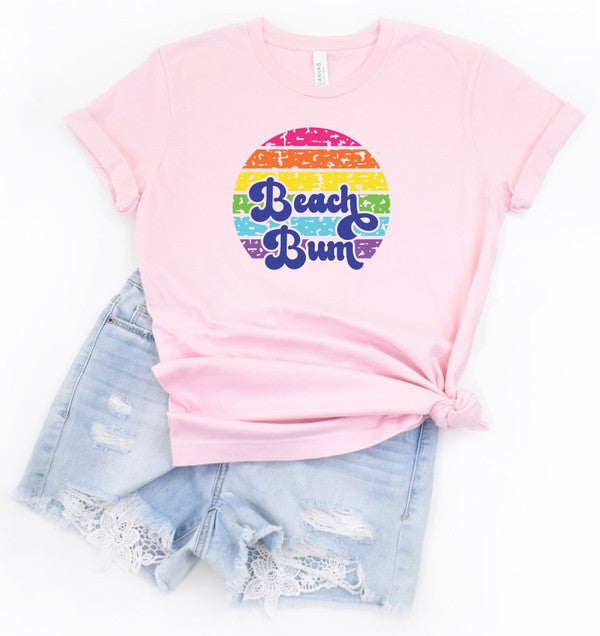 Colorful Sun Beach Bum Boutique Tee