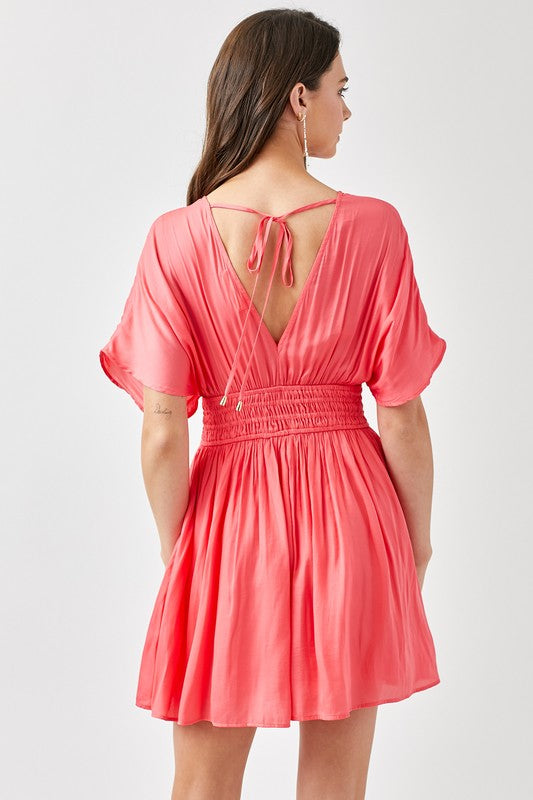 Smocked Waist W/Tassel Strap Dress