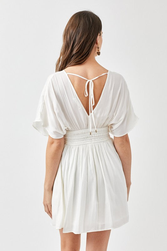 Smocked Waist W/Tassel Strap Dress