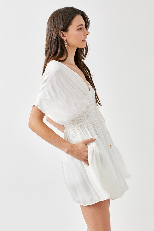 Smocked Waist W/Tassel Strap Dress