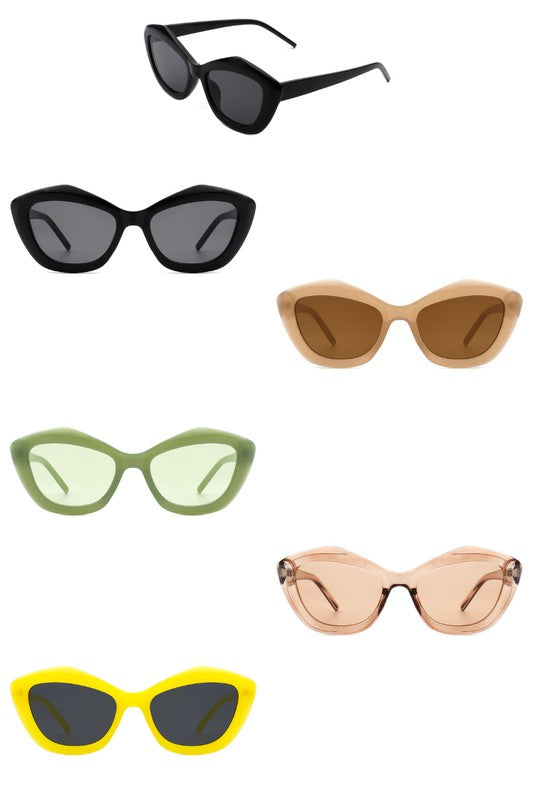 Geometric Retro Cat Eye Sunglasses
