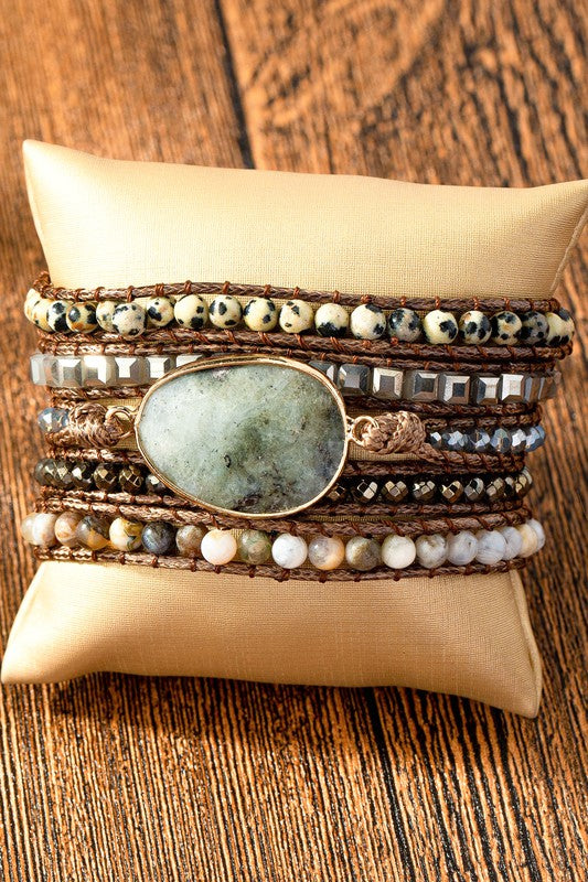 Natural stone boho bracelet - 34 inch
