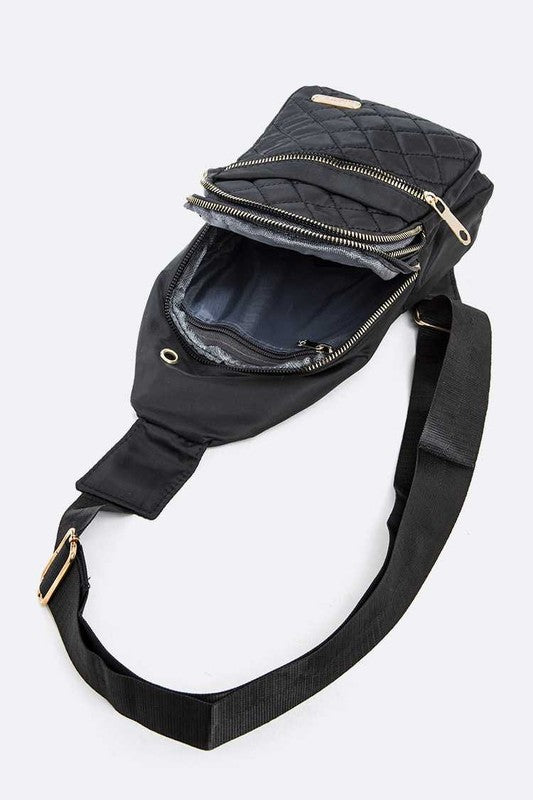 Quilted Fashion Sling Bag Set