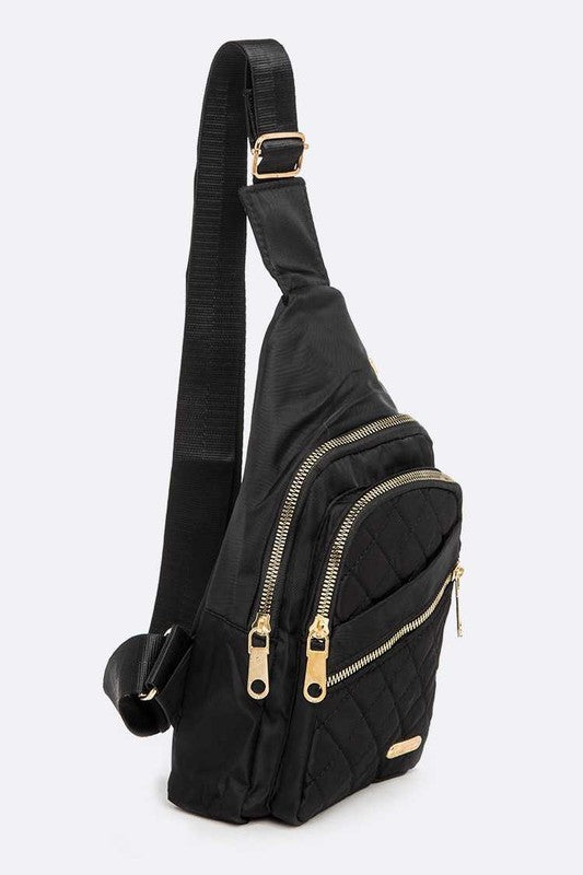 Quilted Fashion Sling Bag Set