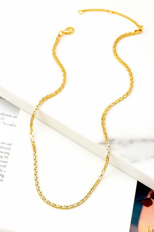 Real Gold Dipped Braided Chain Necklace