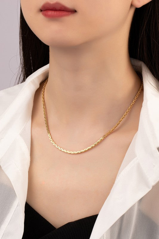 Real Gold Dipped Braided Chain Necklace