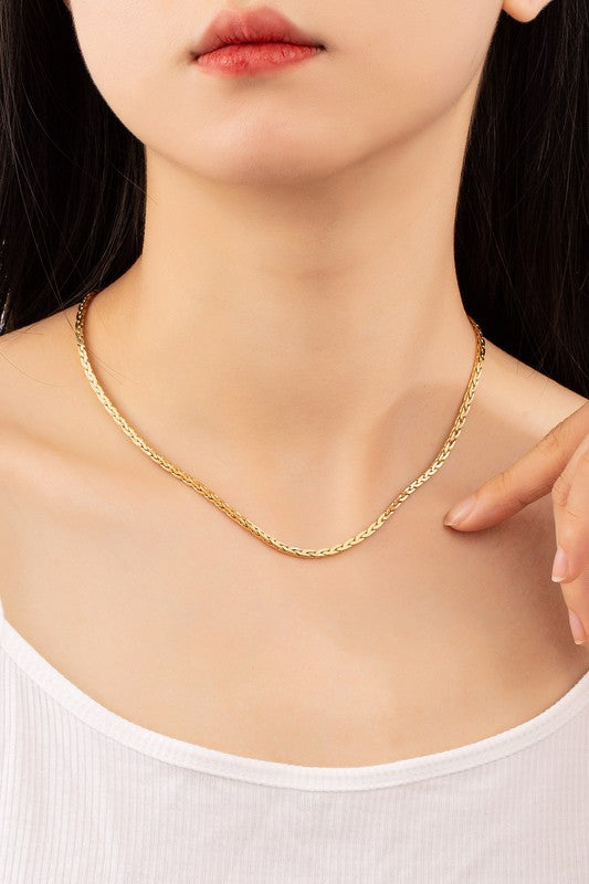 Real Gold Dipped Braided Chain Necklace