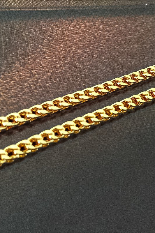Real Gold Dipped Braided Chain Necklace