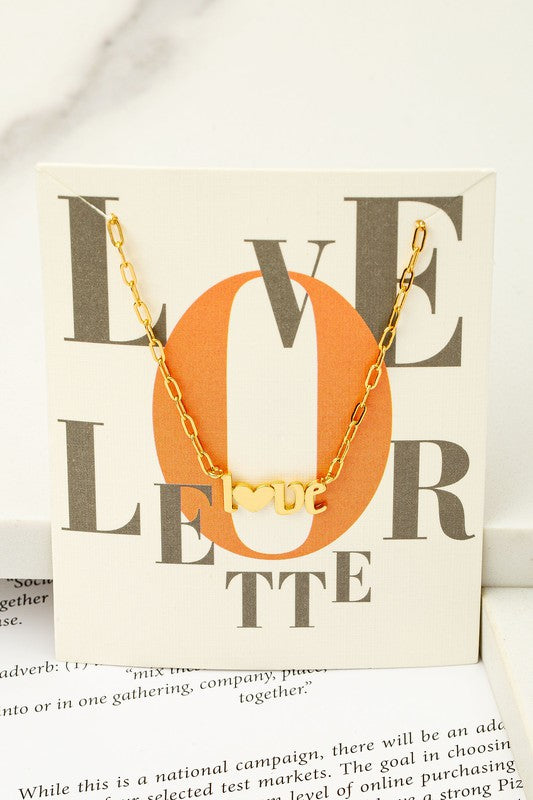 Real Gold Dipped Love Pendant Necklace