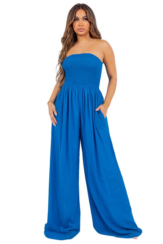 Summer Smocked Jumpsuit PLUS