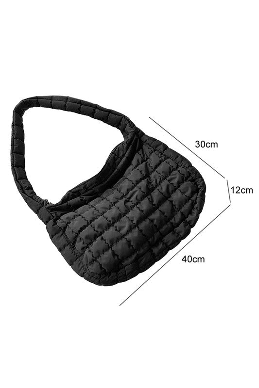 Beige Quilted Zipper Large Jennie Shoulder Bag