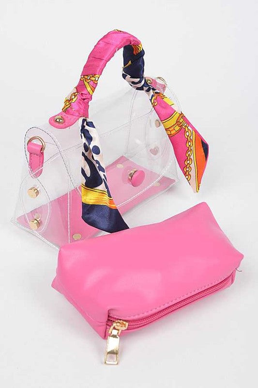 Transparent Scarf Wrap Handle Stadium Bag
