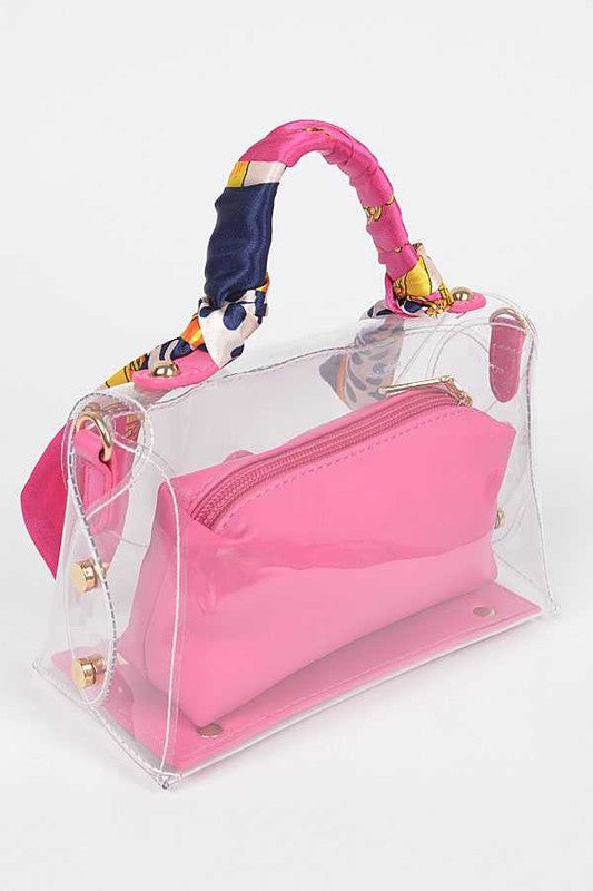 Transparent Scarf Wrap Handle Stadium Bag