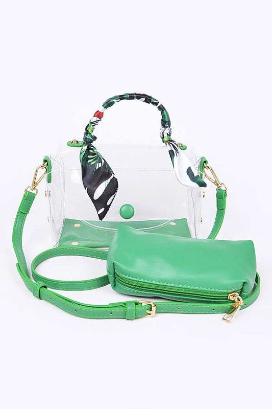 Transparent Scarf Wrap Handle Stadium Bag