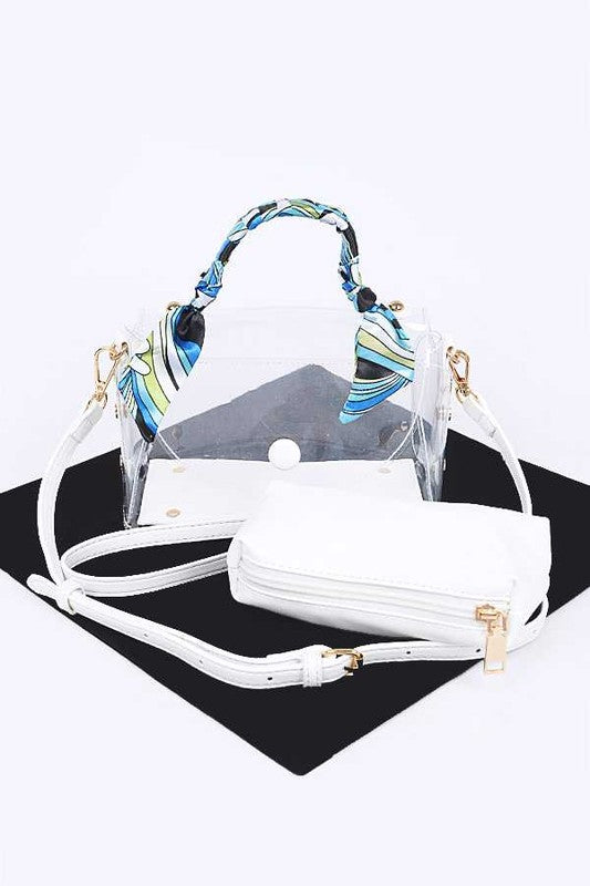 Transparent Scarf Wrap Handle Stadium Bag