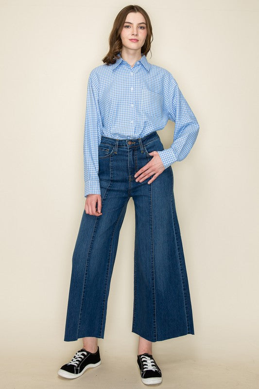 Wide leg, denim pants, jeans, western