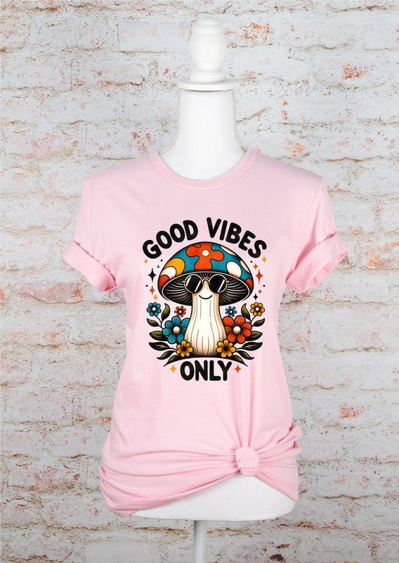 Good Vibes Mushroom Bella Canvas Graphic Tee