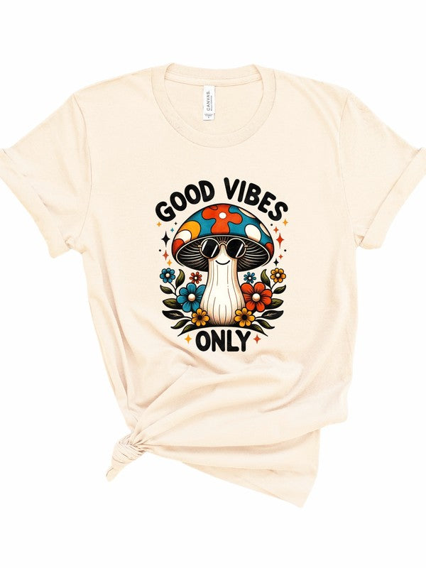Good Vibes Mushroom Bella Canvas Graphic Tee