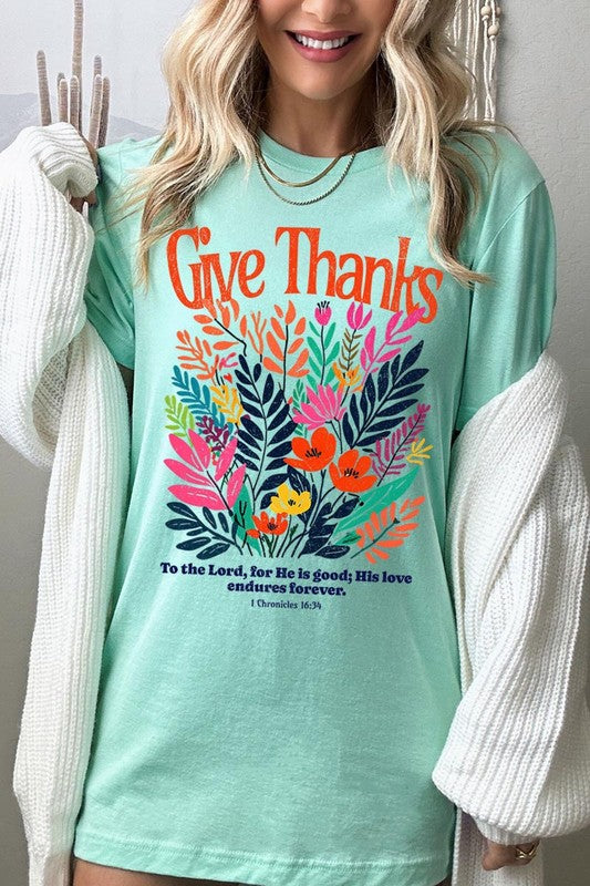 Give Thanks Christian Graphic Tee