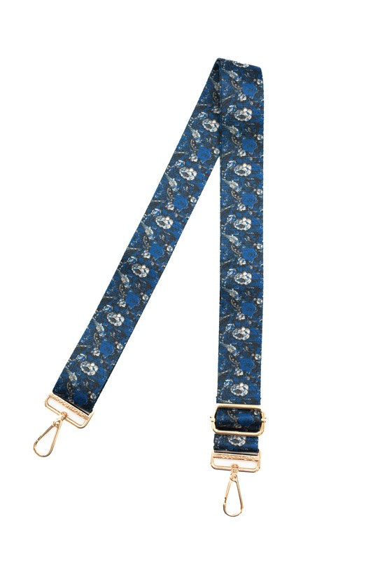 MIDNIGHT FLORAL ADJUSTABLE GUITAR BAG STRAP