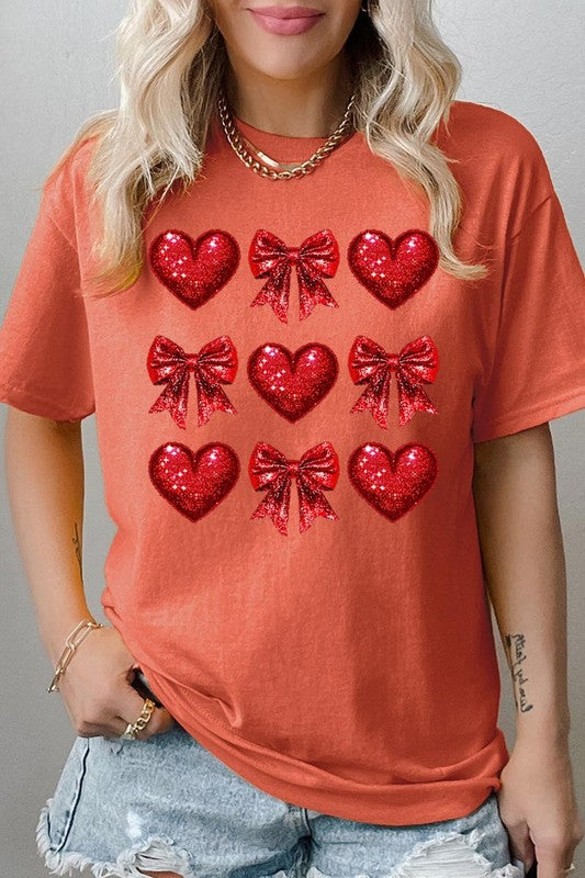 Faux Glitter Valentine Graphic Heavy Cotton Tee