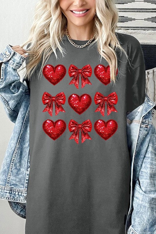 Faux Glitter Valentine Graphic Heavy Cotton Tee