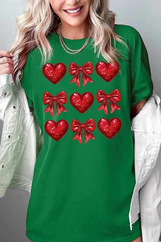 Faux Glitter Valentine Graphic Heavy Cotton Tee