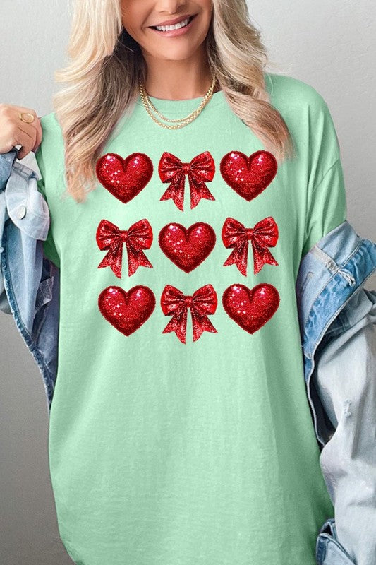 Faux Glitter Valentine Graphic Heavy Cotton Tee