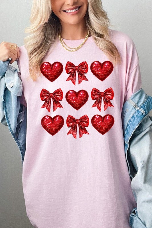 Faux Glitter Valentine Graphic Heavy Cotton Tee