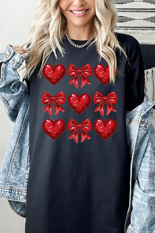 Faux Glitter Valentine Graphic Heavy Cotton Tee