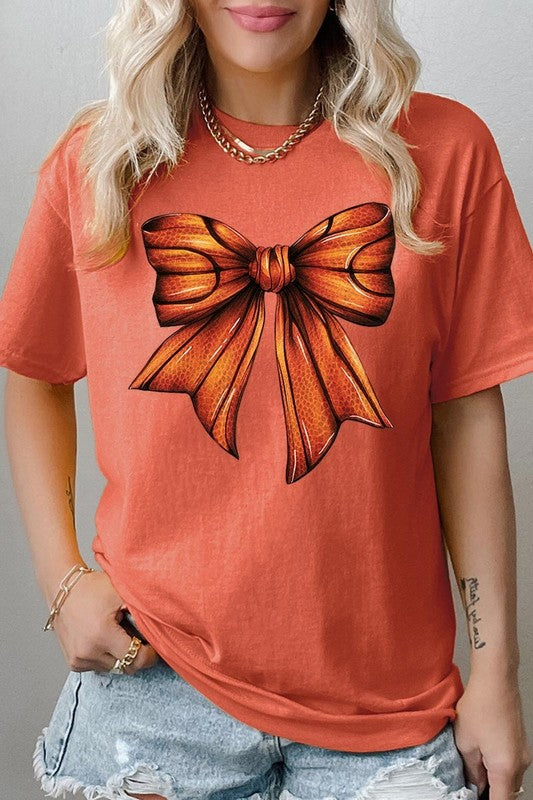 Coquette Basketball Bow Graphic Heavy Cotton Tee