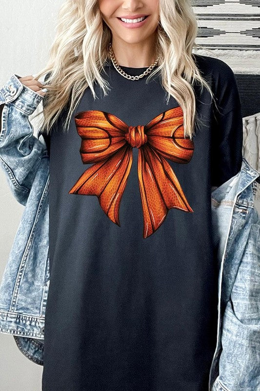 Coquette Basketball Bow Graphic Heavy Cotton Tee