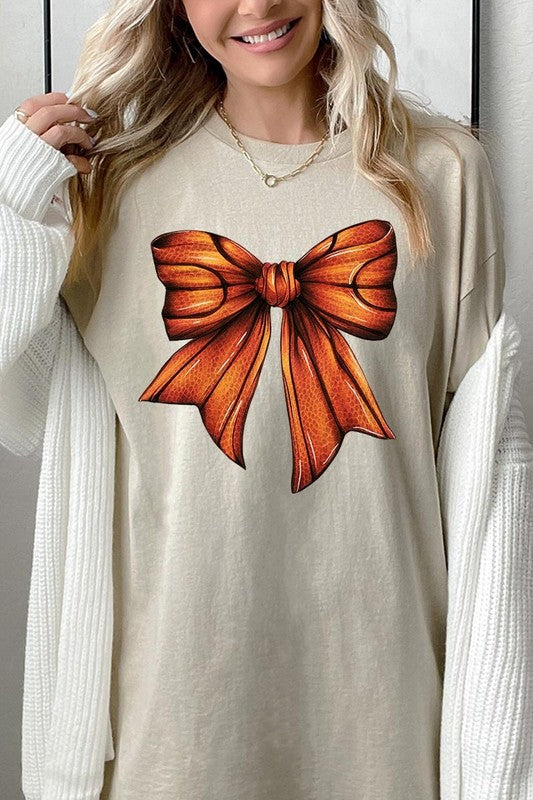 Coquette Basketball Bow Graphic Heavy Cotton Tee