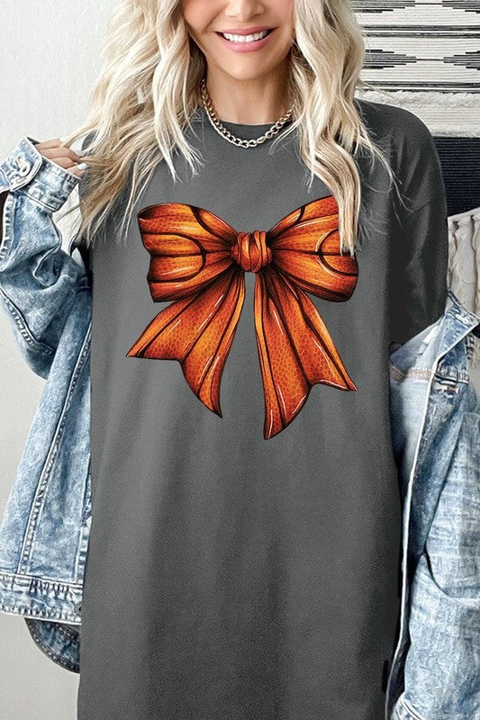 Coquette Basketball Bow Graphic Heavy Cotton Tee