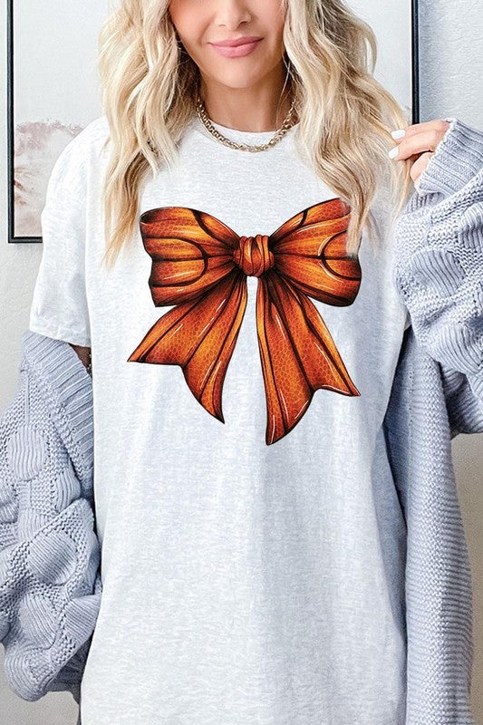 Coquette Basketball Bow Graphic Heavy Cotton Tee