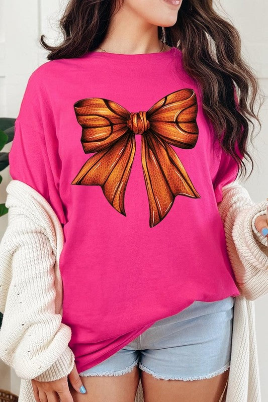 Coquette Basketball Bow Graphic Heavy Cotton Tee